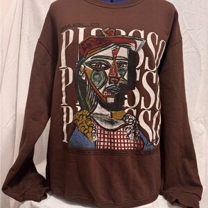 Brown Graphic Men Sweater